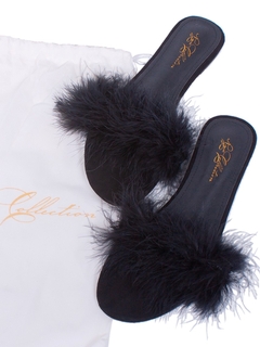 Feather Trim Slippers